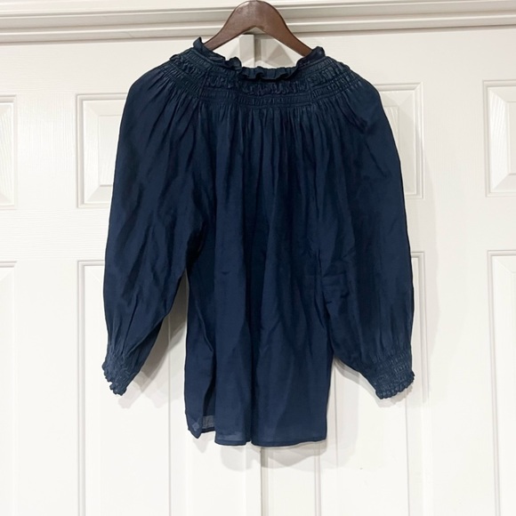 Rebecca Taylor | Tissue Denim Flowy Blouse Top - Picture 4 of 7